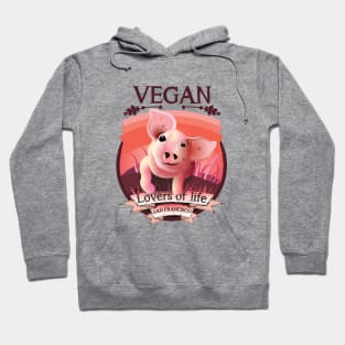 Vegan - Lovers of life. San Francisco Vegan (dark lettering) Hoodie